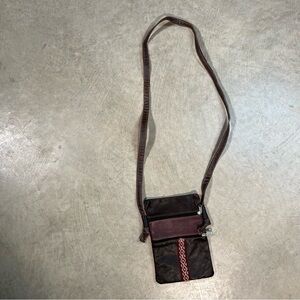 85. Angelina Brown + Maroon Small Side Bag